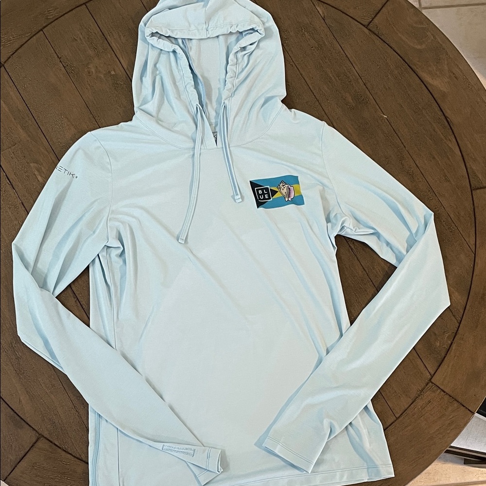 Anetik Men's Long Sleeve Hooded Tee in Light Blue